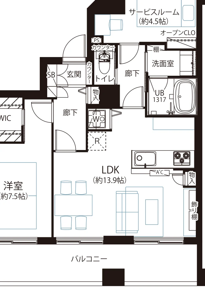 朝日シティパリオ高井戸 間取図