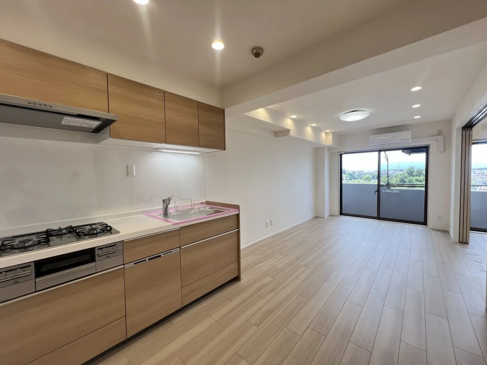 Living, dining and kitchen