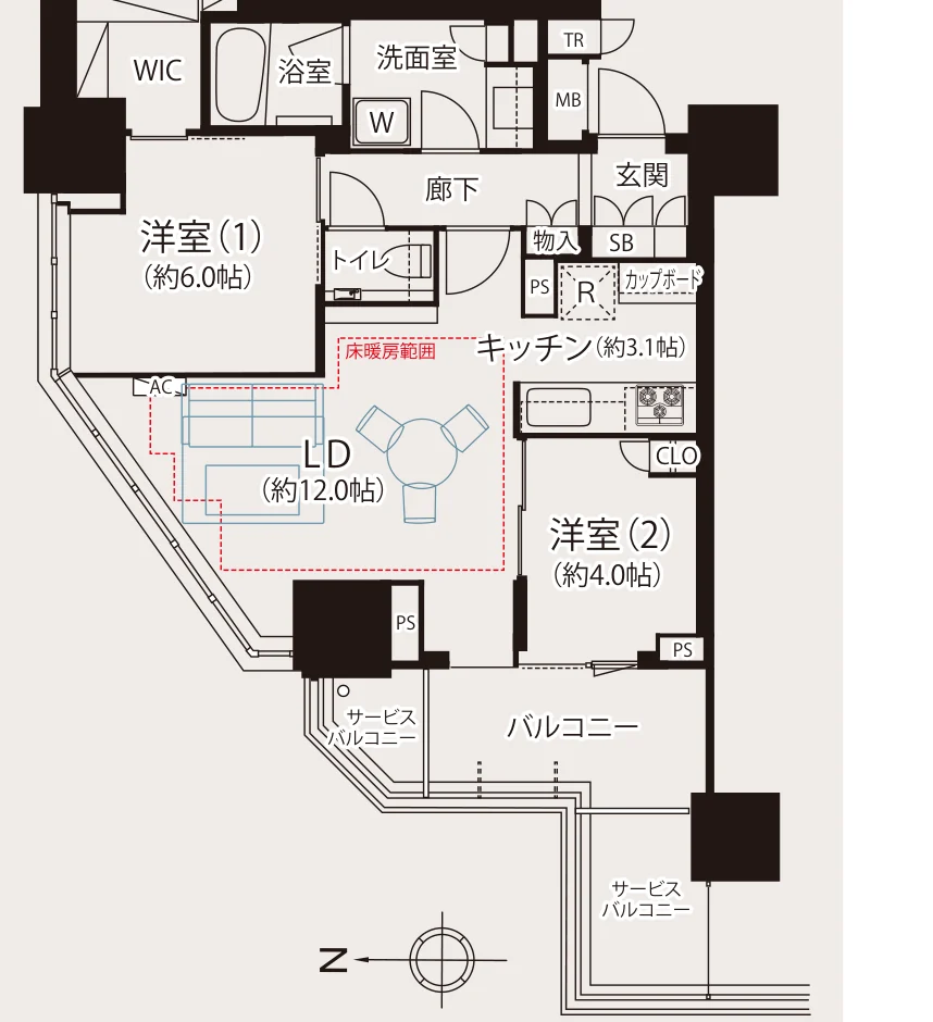 ブリリアタワー池袋 ウエスト 間取図