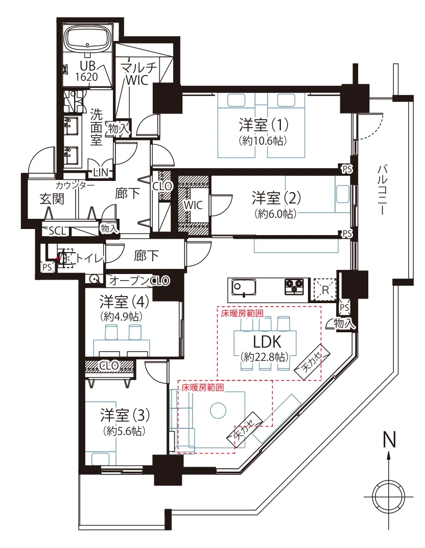 キャナルワーフタワーズ ウエスト 間取図