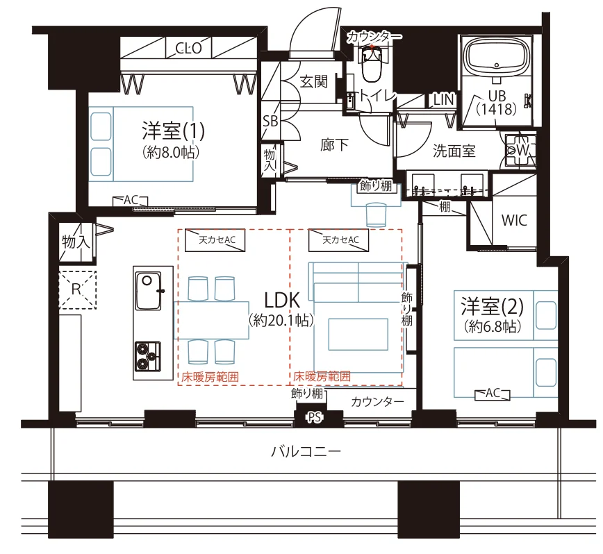 キャピタルゲートプレイス ザ・タワー 間取図
