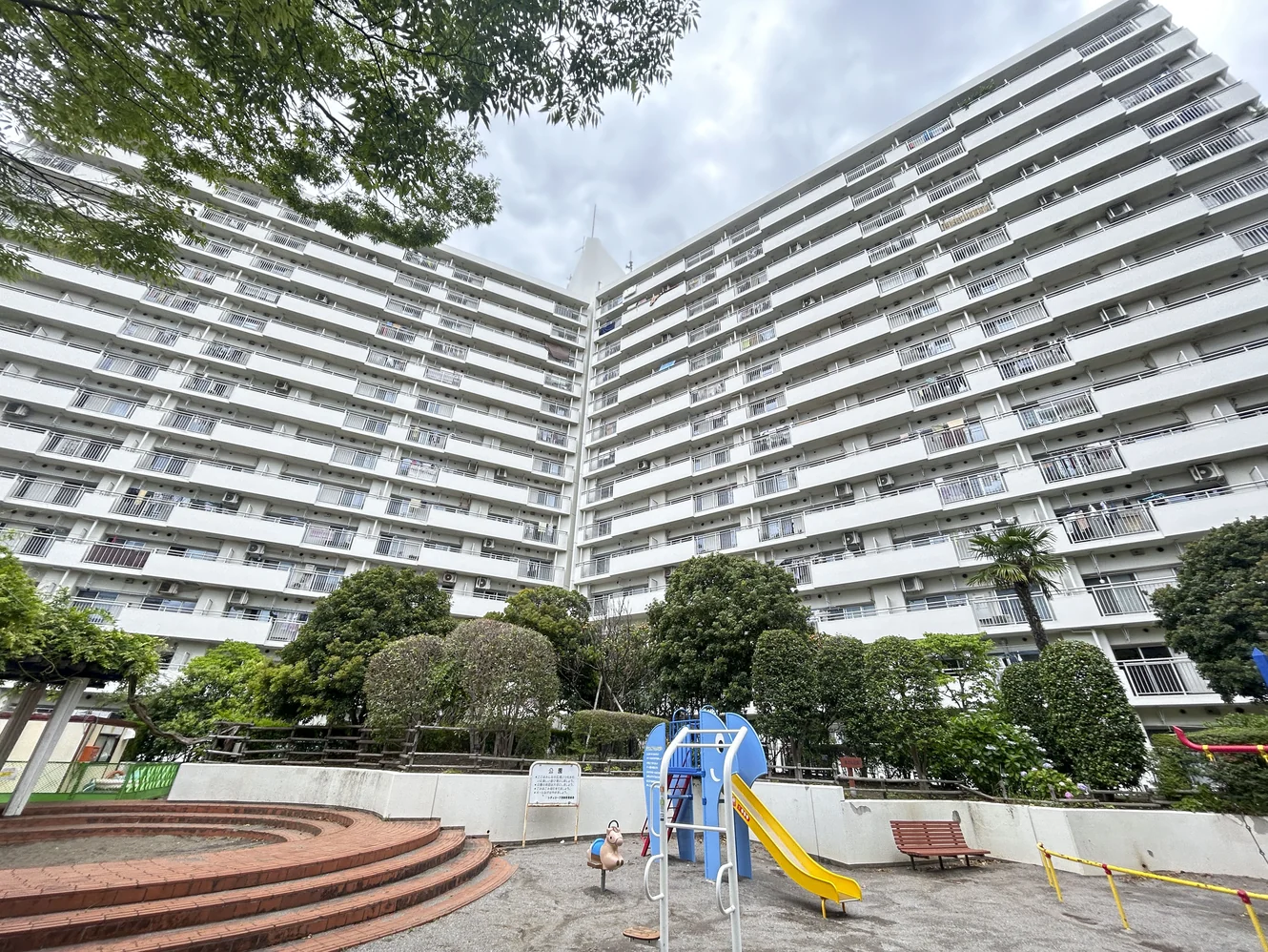 Building exterior and playground
