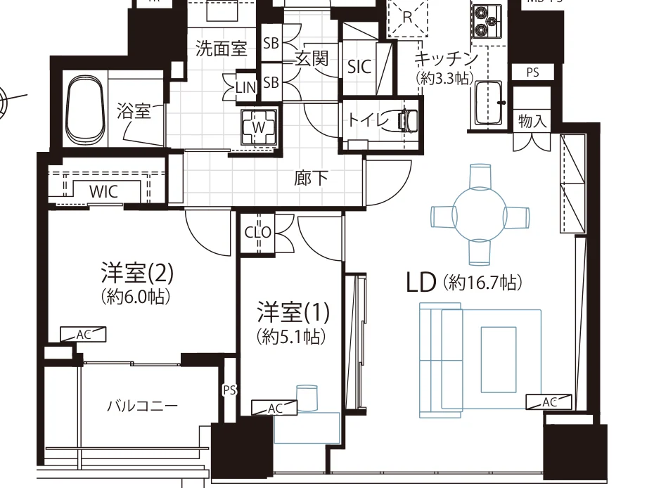 クラッシィタワー 新宿御苑 間取図