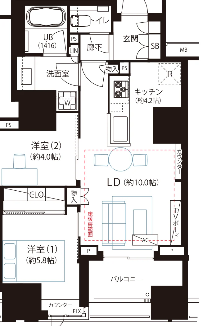 クレヴィア東京八丁堀 新川ザ・レジデンス 間取図