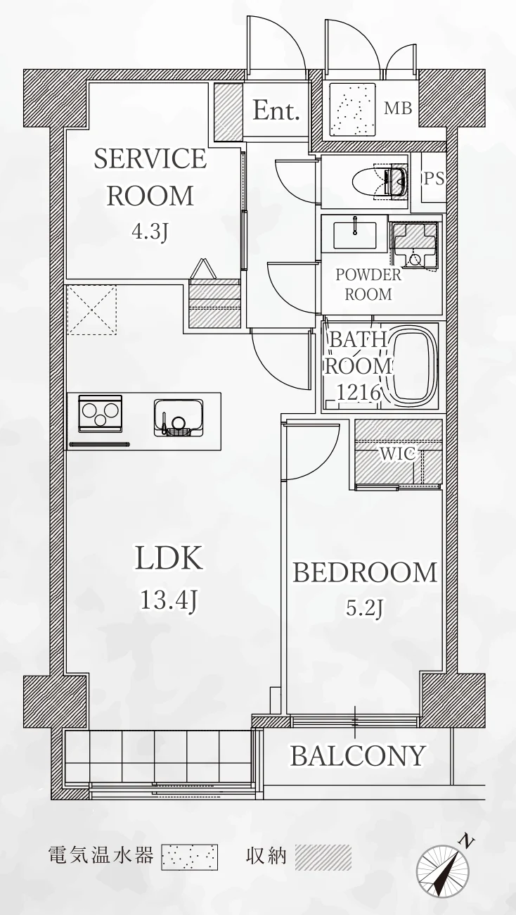 Floor plan — 1SLDK, 52.30 sq m.