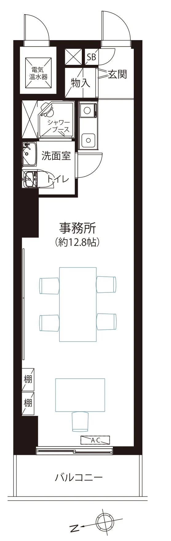 Floor plan — 1R (office / SOHO), 30.10 sq m. Labels are in the original Japanese.