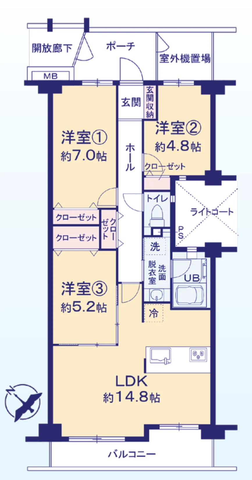エステ・ヴィラ横浜上永谷 センターコリーナ 間取図
