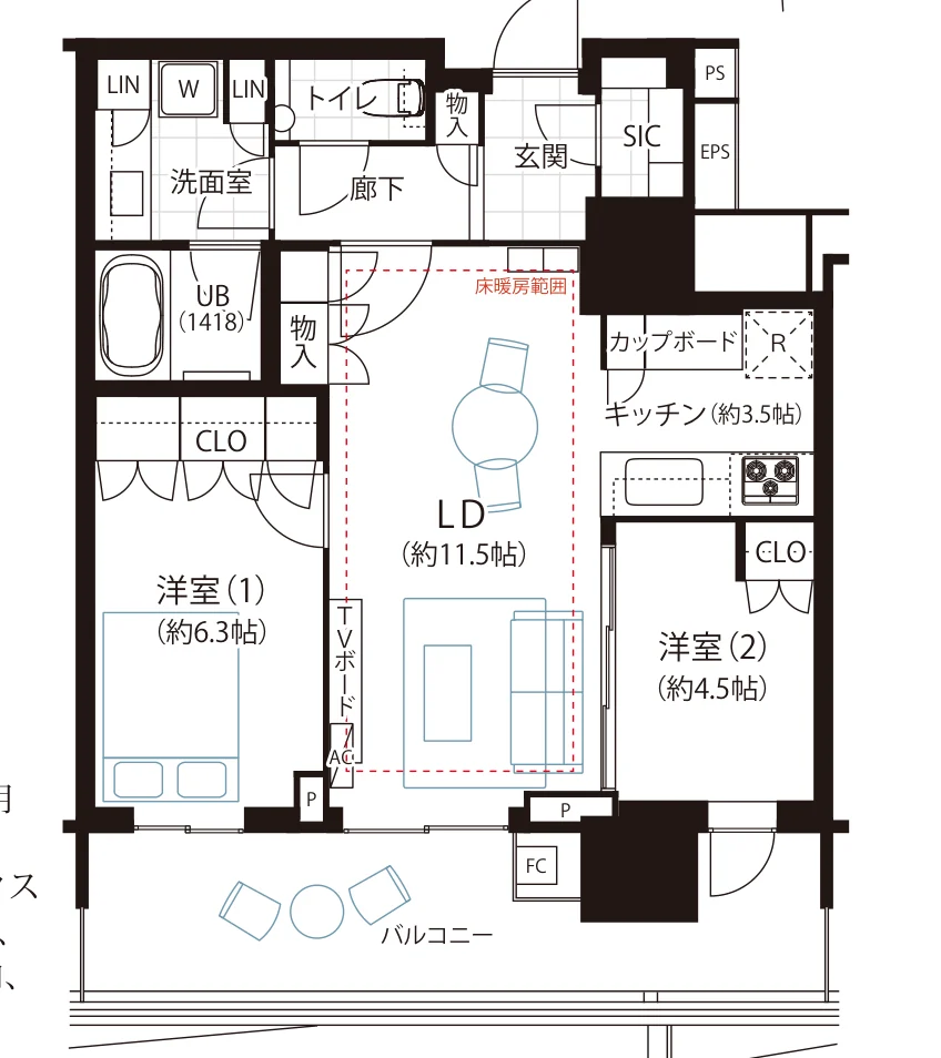 HARUMI FLAG SUN VILLAGE T棟 間取図