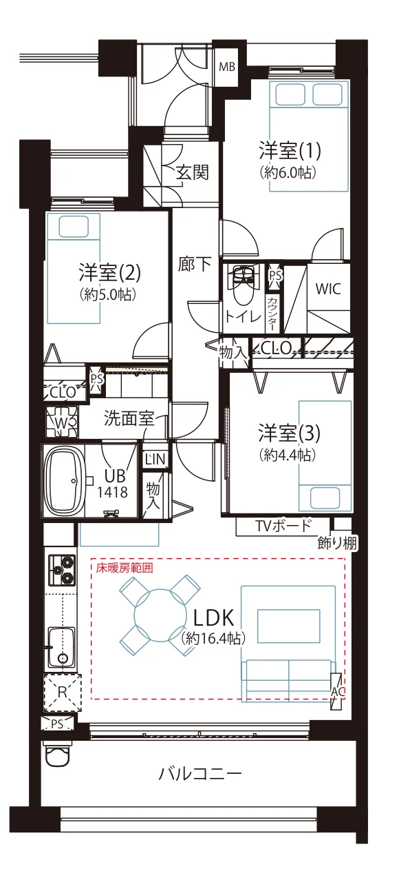 ライオンズステージ 下高井戸 間取図