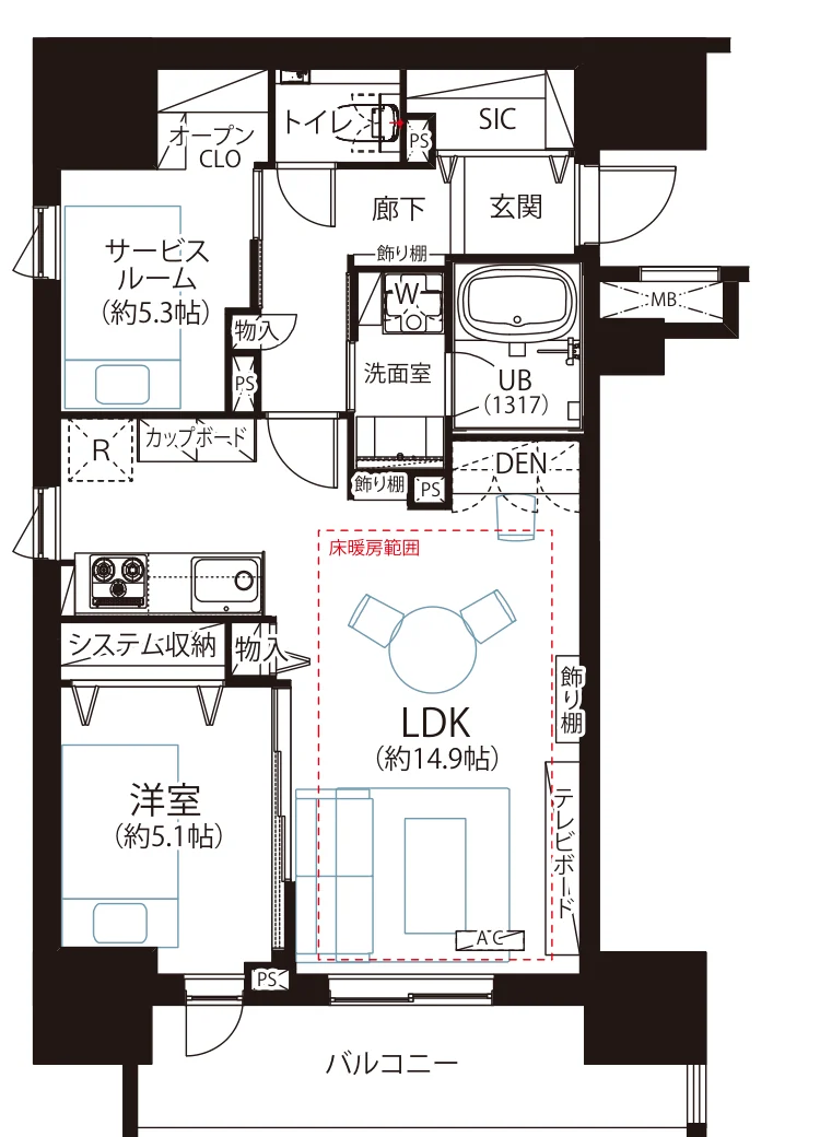リビオ目黒 リバーサウス 間取図