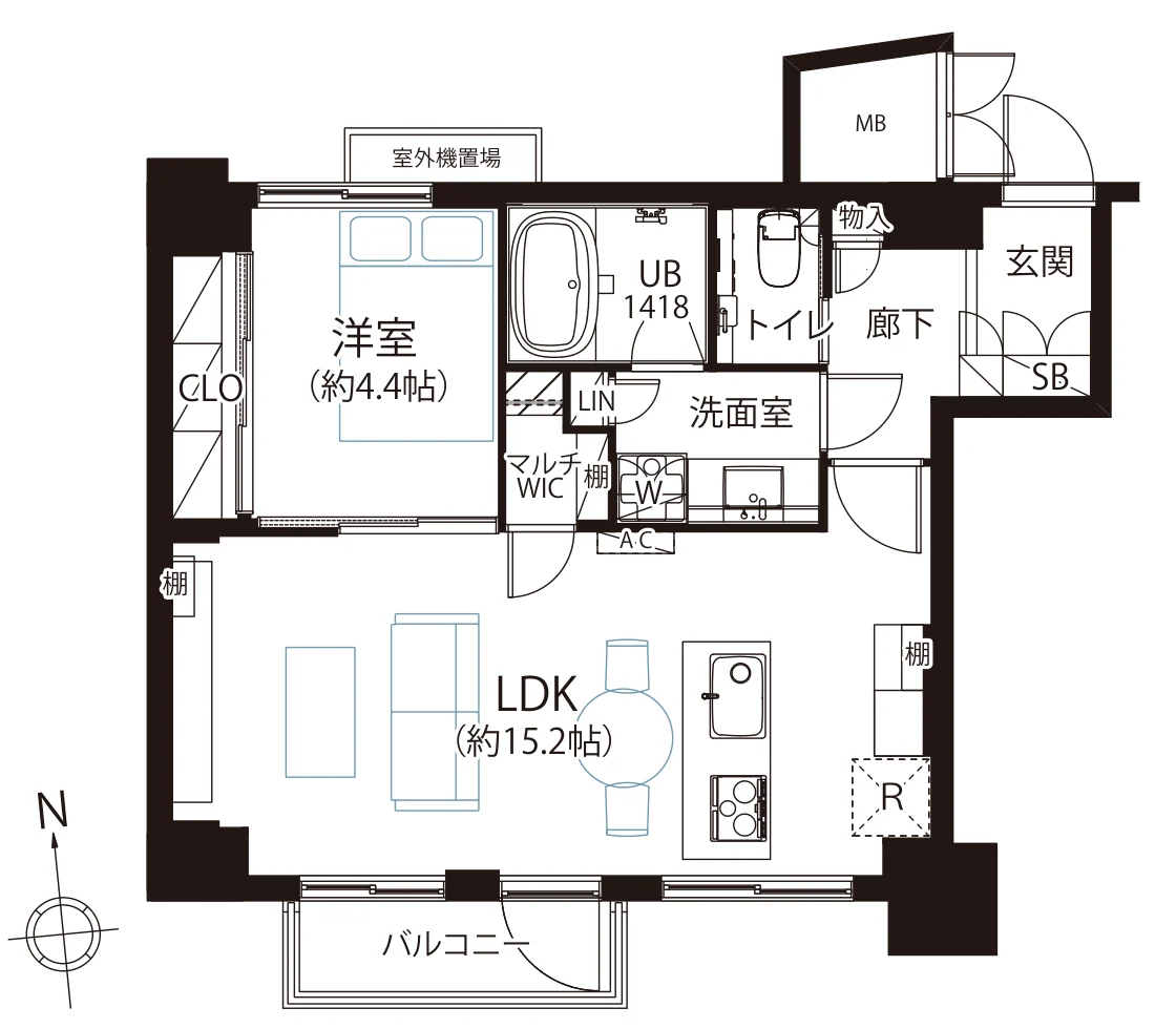 日神パレステージ 西麻布 間取図