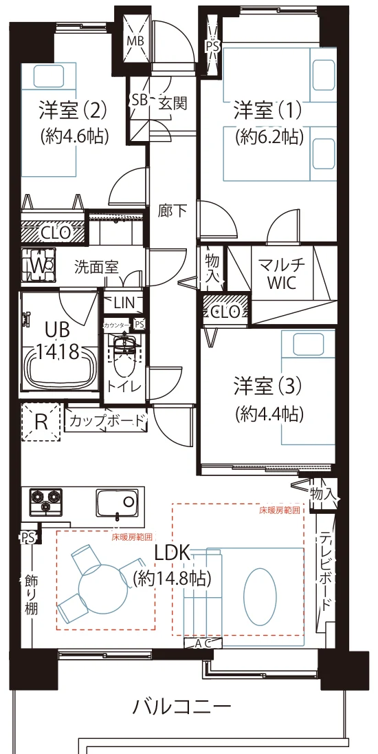 大井ゼームス坂ヒルズ 間取図
