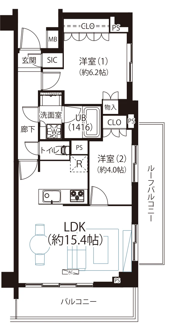 オープンレジデンシア 谷中 間取図