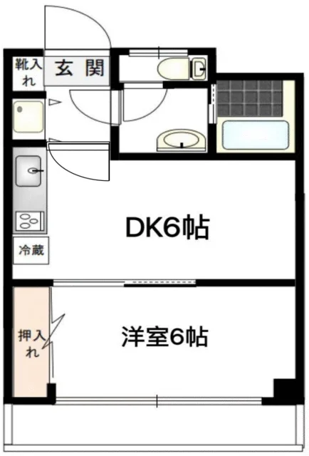 Floor plan — 1DK, 31.96 sq m. Labels are in the original Japanese.
