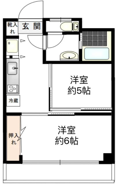 Floor plan — 2K, 31.96 sq m. Labels are in the original Japanese.