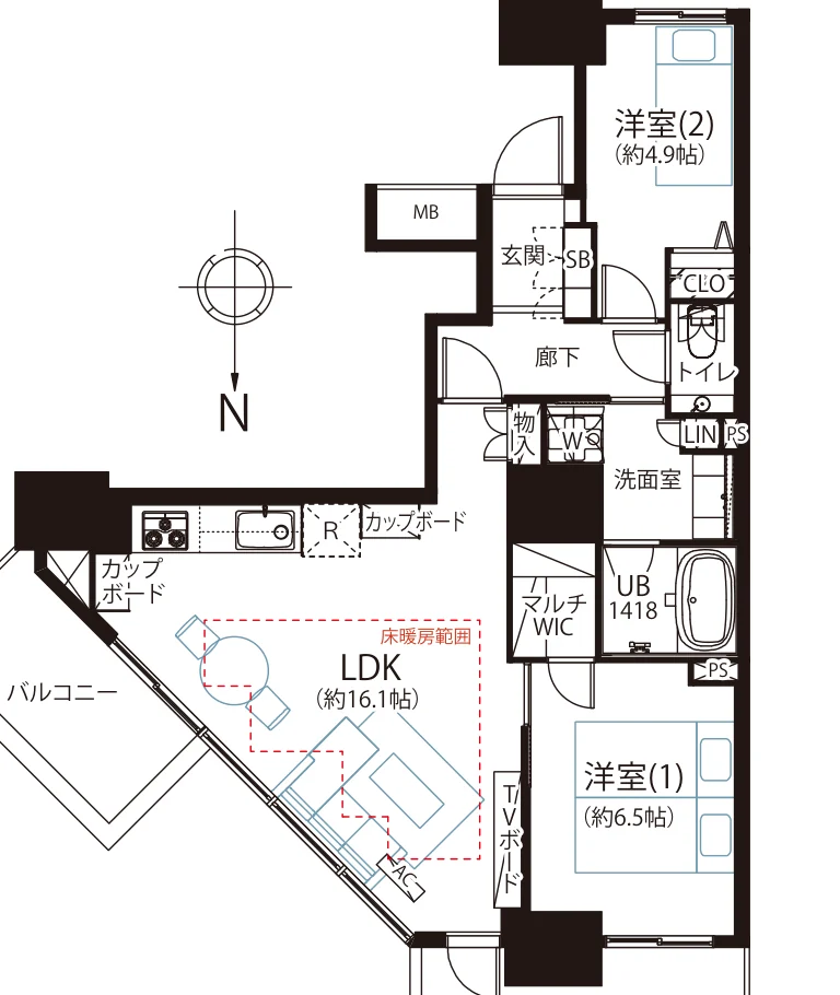 プライムパークス品川シーサイド ザ・タワー 間取図
