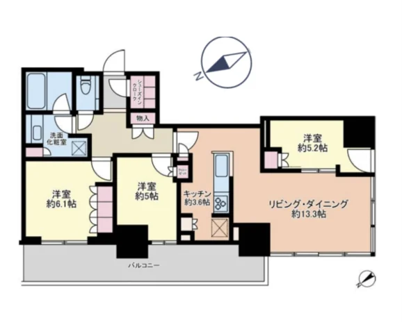 プラウドタワー 小岩フロント 間取図