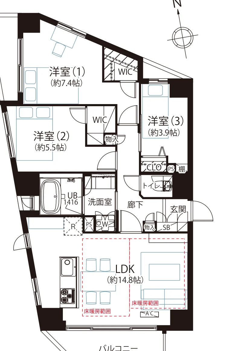ザ・パームス 東中野Ⅱ 間取図