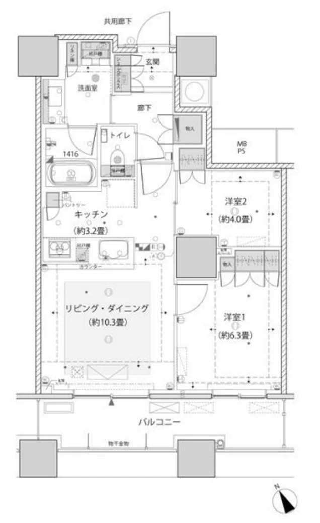 ザ・パークハウス 西新宿タワー60 間取図