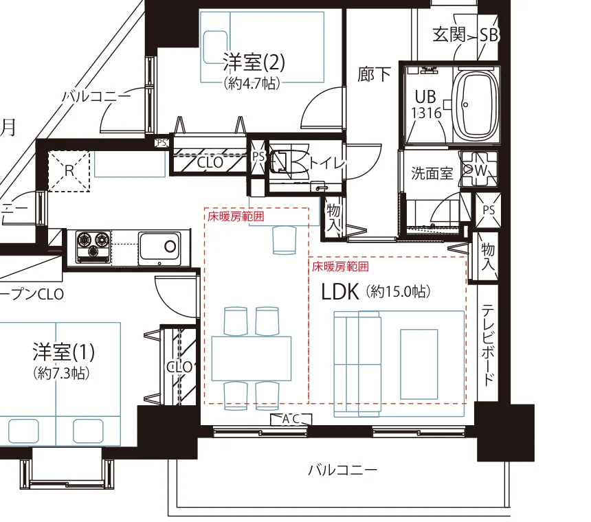 ビクトリアハイム 市ヶ谷 間取図